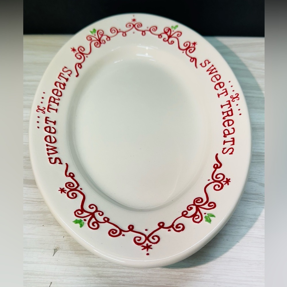 Hallmark SWEET TREATS Oval Holiday Platter Plate Christmas Dish EUC
